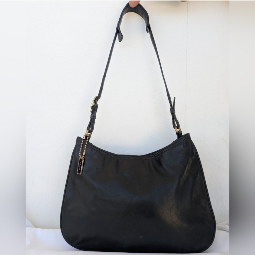 ๐ Coach Ashton Girlie Black Leather Shoulder Bag Vintage Vtg Nappa Hobo - Picture 2 of 10